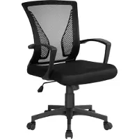 Yaheetech Bürostuhl Schreibtischstuhl ergonomischer Drehstuhl Chefsessel höhenverstellbar Sportsitz Mesh Netz Stuhl Schwarz