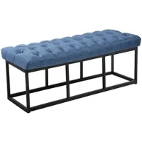 DELUKE Sitzbank MEXICO Stoff Blau 120x38x46cm Sitzbank Flur Sitzhocker Esszimmerbank Polsterbank Schlafzimmer