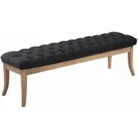 DELUKE Sitzbank CANNES Stoff Schwarz 150x38x46cm Hellbraun Sitzbank Flur Sitzhocker Esszimmerbank Polsterbank Schlafzimmer