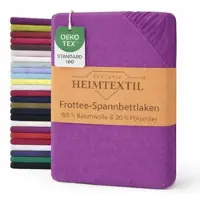 EXKLUSIV HEIMTEXTIL Frottee Spannbettlaken Rundumgummizug Marke 140 x 200 cm Lila 80% Baumwolle 20% Polyester Öko - Tex Zertifiziert Bed-Sheet Bettla