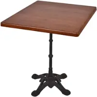DELUKE Bistrotisch KOLLIN 70x70cm Quadratisch Dunkelbraun Holz Cafétisch Bartisch Gartentisch Outdoor-Esstisch