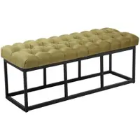 DELUKE Sitzbank MEXICO Stoff Grünfarbig 120x38x46cm Sitzbank Flur Sitzhocker Esszimmerbank Polsterbank Schlafzimmer