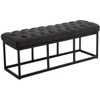 DELUKE Sitzbank MEXICO Stoff Schwarz 120x38x46cm Sitzbank Flur Sitzhocker Esszimmerbank Polsterbank Schlafzimmer