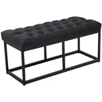 DELUKE Sitzbank MEXICO Stoff Schwarz 100x38x46cm Sitzbank Flur Sitzhocker Esszimmerbank Polsterbank Schlafzimmer