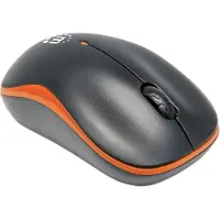 Manhattan Success Wireless Maus, USB, optisch, drei Tasten plus Mausrad, 1000 dpi, orange, Beidhändig, Optisch, RF Wireless, 1000 DPI, Schwarz, Orange