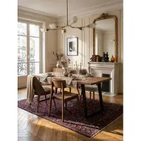 KADIMA DESIGN Esszimmertisch 200x100x76 cm Akazie Massivholz / Metall Esstisch Baumkante, Küchentisch Massiv mit U-Beinen in Schwarz, Holztisch Speisetisch Esszimmer Rechteckig