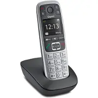 Gigaset E 560, DECT-Telefon, Kabelgebundenes Mobilteil, Freisprecheinrichtung, 150 Eintragungen, Anrufer-Identifikation, Schwarz, Silber