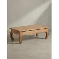 KADIMA DESIGN Couchtisch "Kanada": Opium-Form, Massivholz, Akazienholz, handgefertigt, pflegeleicht. Beige, 110x60x40 cm |