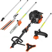 FUXTEC 5in1 Benzin Multigartengerät FX-MT152E - 52ccm | 9-Zahn Freischneider | 2-Takt | Rasentrimmer mit 3PS | Hochentaster | Heckenschere | Astsäge