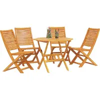 vidaXL Möbel 5- tlg. Garten- Essgruppe Massivholz Akazie - Gartentische Neu77654