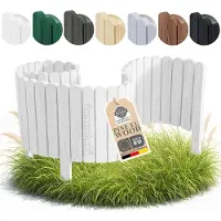 Pemicont Floranica Deko-Gartenzaun Holz Weiß 100 cm, Höhe 10 cm – Gartendeko zum Stecken