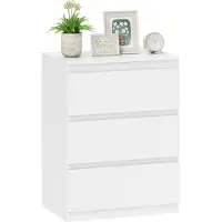 HOMCOM Kommode mit 3 Schubladen, für Wohnzimmer, Schlafzimmer, Flur, Spanplatte