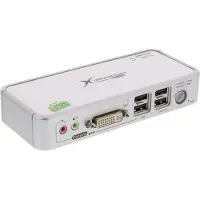 InLine KVM Switch 2-fach DVI USB mit Audio inkl. 2 Kabelsaetze 1,2m