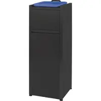 Casselin Edelstahl Mülltonne 110L Schwarz Fast Food Imbiss (CPS/CPSN), Farbe:Schwarz