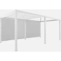 Sweeek - Pergola mit Lamellendach Triomphe 3x6m mit 2 Markisen 3m - Weiß