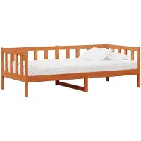 vidaXL Tag-Bett mit Kopfteil Wachsbraun und Weiß 90 x 200 cm