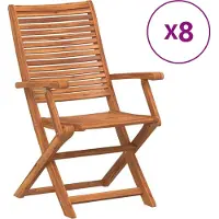vidaXL Gartenstühle 8 Stk. Klappbar 57x66x95 cm Massivholz Akazie, Gartenstühle 2024 Neu DesignMöbel