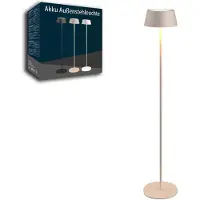 Northpoint Akku LED-Stehleuchte Metall Stehlampe In- und Outdoor warmweiß dimmbar kabellos beige