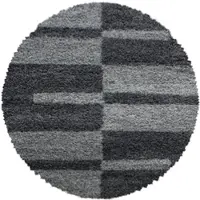 KADIMA DESIGN HOCHFLORTEPPICH WERFEN, kariert, Grau, Ø 80 cm