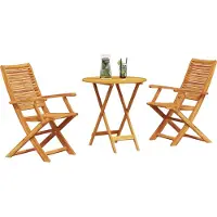 vidaXL Eleganten-Stil 3- tlg. Bistro- Set Klappbar Massivholz Akazie - Gartentische DE91921