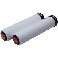 Sram Griffe Locking Grips Mousse 129Mm White With Single Black Clamp And End Plug