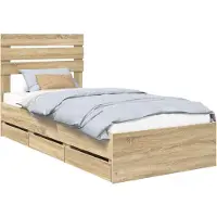 vidaXL Bettrahmen Sonoma-Eiche 100 x 200 cm Ingenieurs Holz
