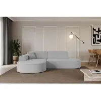 ALTDECOR Ecksofa in L-Form MARI-L1 - 243x171x79,5 cm Hellgrau - Corner Sofa Bett Eckcouch Couch Wohnlandschaft Cauchsofa