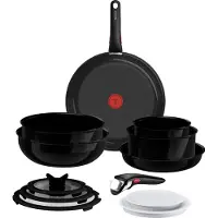 Tefal Pfannen-Set "Ingenio Excellence Keramik" Aluminium Set, 13 tlg. abnehmbarer Ingenio-Griff, Thermo-Signal, stapelbar, Induktion