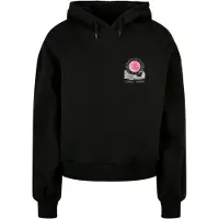 Merchcode weicher Damen Hoodie Kapuze Oversize 300 g/m² Schwarz