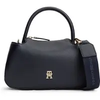 Tommy Hilfiger Henkeltasche "TH LOGOTAPE MINI SATCHEL" Damen Handtasche, Umhängetasche mit goldfarbenen Details
