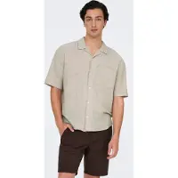 Only & Sons Kurzarmhemd "ONSCAIDEN LIFE RELAX SS RESORT 1PKT SHIR" Baumwolle mit Leinen, locker geschnitten