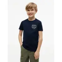 Tommy Hilfiger T-Shirt Rundhalsausschnitt, Regula Fit, reine Baumwolle, Kinder bis 16 Jahre
