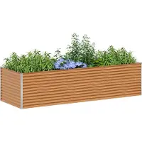vidaXL Hochbeet Hellbraun 290 x 100 x 68 cm Verzinkter Stahl