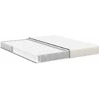 vidaXL Bettmatratze mit Matratze Creme 180 x 200 cm Stoff
