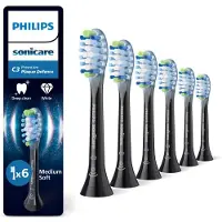 Philips Premium Plaque Defence HX9046/88 Bürstenköpfe (6er-Pack), 6 Stück(e), Schwarz, 3 Monat( e), Hart, 62000 Bewegungen pro Minute,