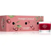 Yankee candle Votivkerzen-Set in schwarzem Kirschglas - 3 x 37 Gramm