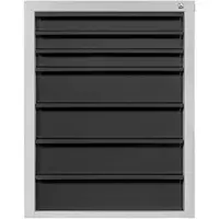Proregal Schubladenschrank Kobra mit 7 Schubladen | HxBxT 90x70x43,5cm | Lichtgrau/Anthrazitgrau