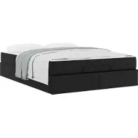 vidaXL Bettgestell mit Matratze Sonstiges 2 Stk. Schwarz PVC