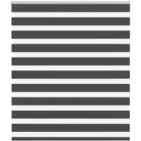 vidaXL Doppelrollo Schwarz 130x150 cm Stoffbreite 125,9 cm Polyester
