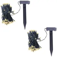 vidaXL Solar-Lichterketten 2 Stk. LED Warmweiß
