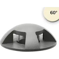 ISOLED LED Bodeneinbaustrahler, rund 4SIDE 60mm, schwarz, 12-24V, IP67, 3W, 60°, warmweiß