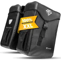 RADGEIST Gepäckträgertasche 100% wasserdicht I Doppeltasche Fahrrad 50 Liter - Doppelträgertasche mit einfacher Befestigung