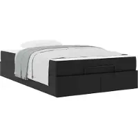 vidaXL Bettgestell mit Matratze Sonstiges 2 pcs Schwarz PVC