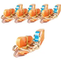 Baumarktplus 5x Profi Ratschen Spanngurt 2 Teilig 5m 2t 2000kg TÜV/GS Orange
