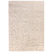 Carpetsale24 , Kurzflor Teppich Wohnzimmer 140 x 200 cm, Beige Einfarbig Skandi-Boho Deko, 3D-Effekt, Extra Weich für Flur, Schlafzimmer und Küche