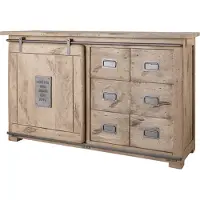 MASSIVMOEBEL24.DE MASSIVMOEBEL24 Sideboard Mango 140x45x85 whitewash lackiert RAILWAY #321