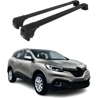 Omtec Dachträger Grundtäger für Renault Kadjar 2015-2022 75kg Aluminium Schwarz 2 tlg