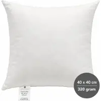 WDMT Kissenfüllung 40x40 cm – Innenkissen / Füllkissen – 320 Gramm – Quadratisches Dekokissen-Innenkissen – Weiß