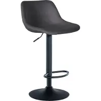DELUKE Barhocker HODOR - Samt Dunkelgrau 43x49x79 cm | Barstuhl Höhenverstellbar Mit Lehne Drehbar Tresenhocker Tresenstuhl Kneipenhocker Kneipenstuhl