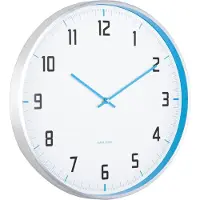Karlsson Wanduhr Sportlich - Ø40cm - Wanduhr Skandinavisch - Blau